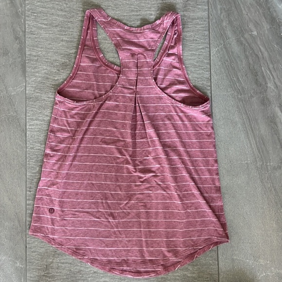 Lululemon Athletica Love Tank Top Stripe Heathered So Merlot White - Picture 3 of 4